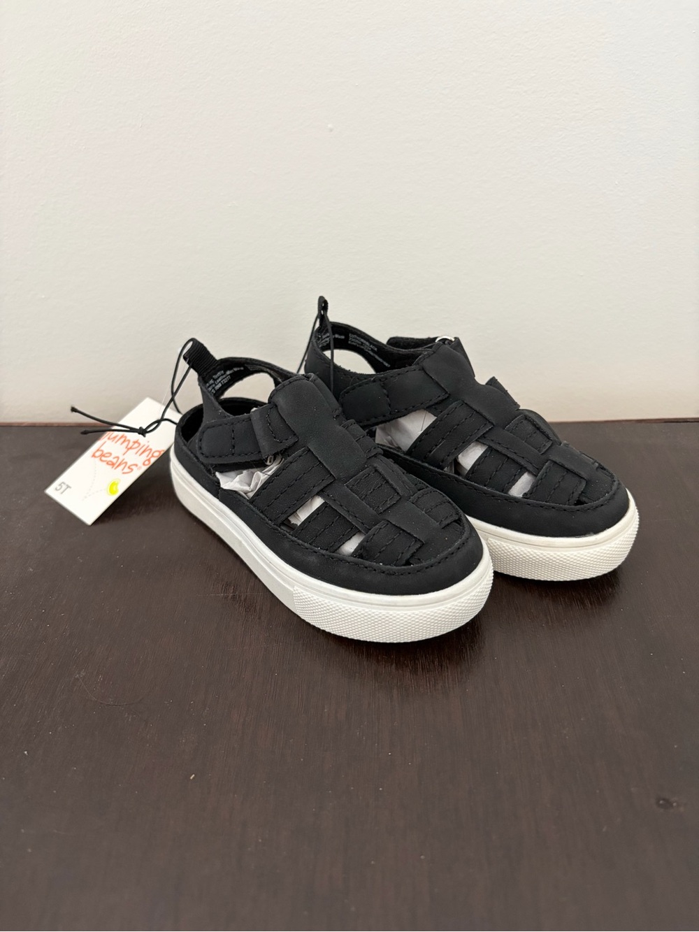 Toddler Black Fisherman Sandals